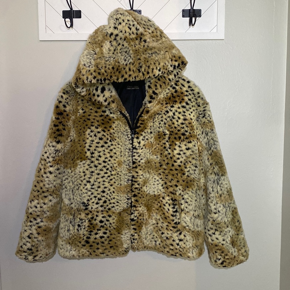 Fabulous Furs Leopard Print Faux Fur Jacket